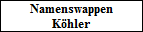 Namenswappen  Köhler
